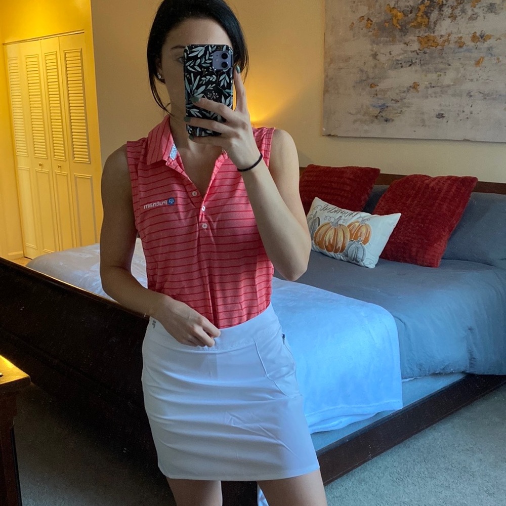 FILA Sport White Golf Skort with shorts and zipper pocket